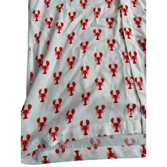 KENNY FLOWERS Limited Edition Lobster Print Short Sleeve Button Down Shirt Size - Picture 5 of 6